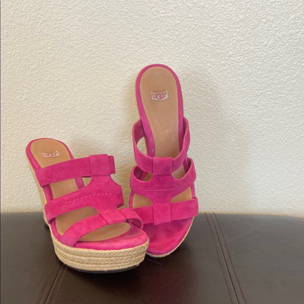 UGG Women's Pink Wedge Sandals